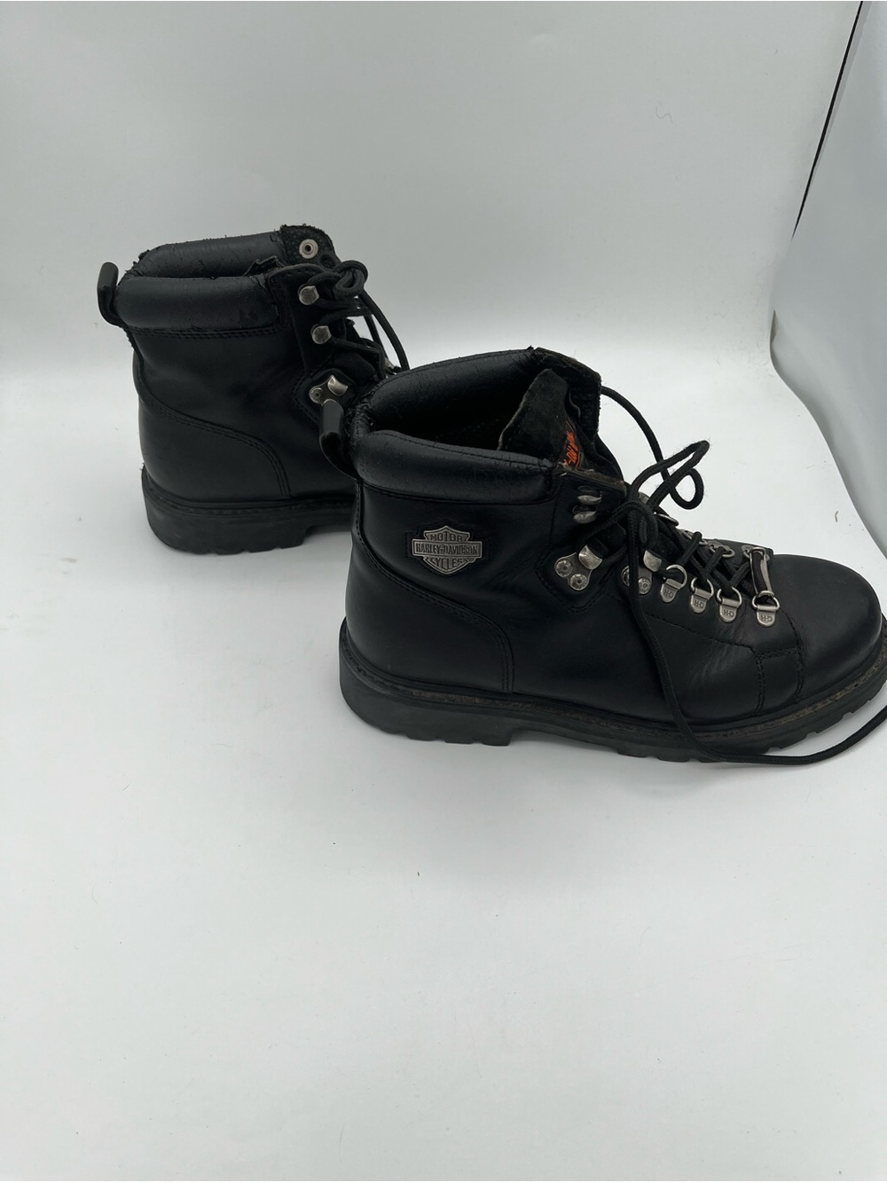 Harley-Davidson Black Boots with Orange Logo Patch - Picture 6 of 11